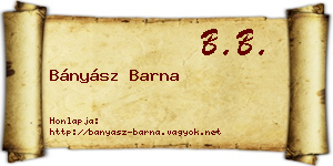 Bányász Barna névjegykártya